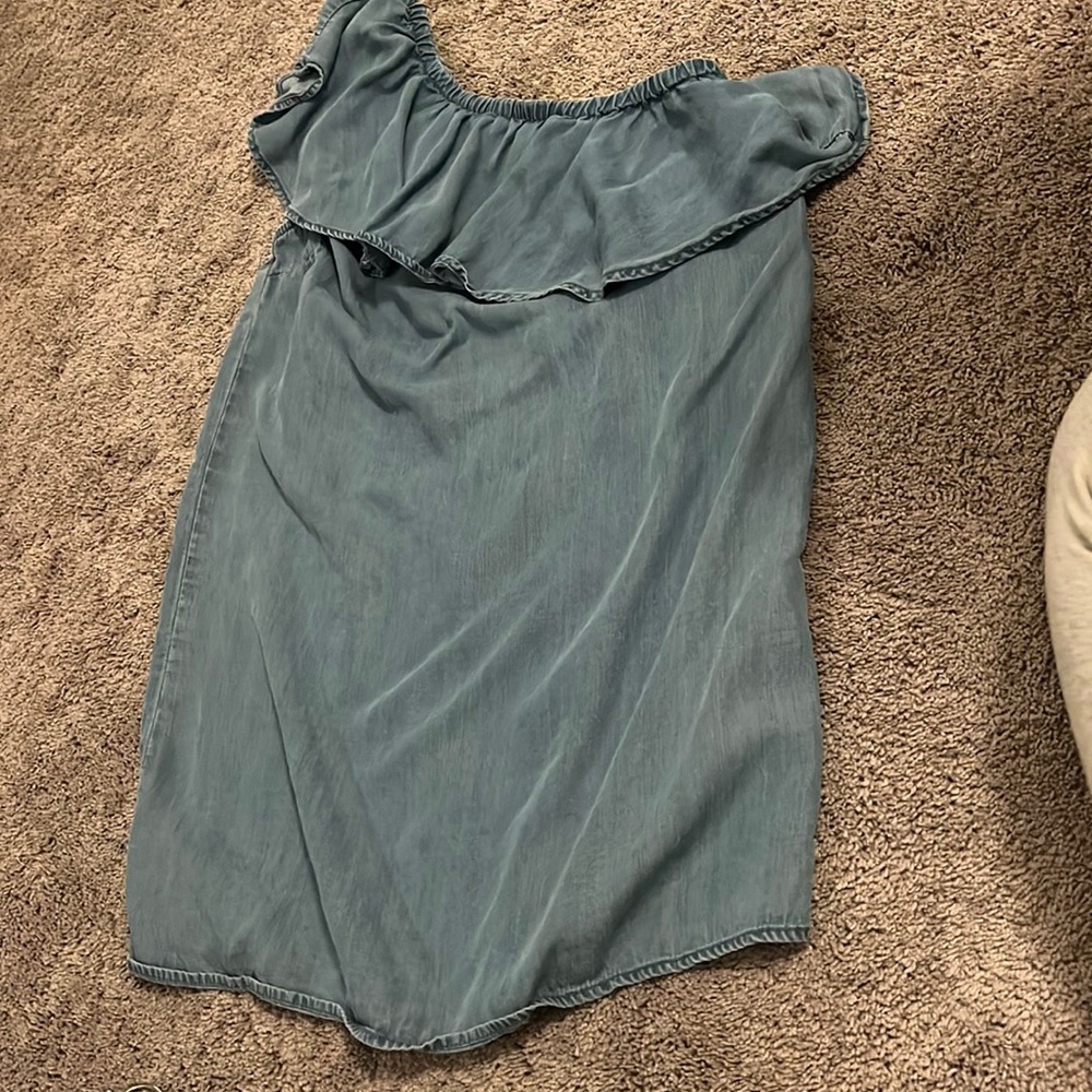 Forever 21 one shoulder Jean summer dress